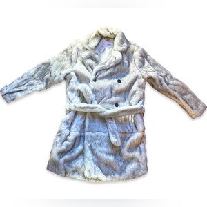 White faux fur jacket